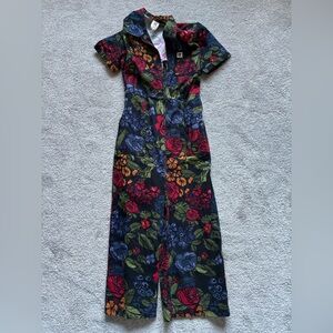 NWT Lucy & Yak Floral Jumpsuit with Short Sleeves